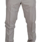 Elegant Off White Silk Blend Trousers