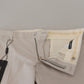 Elegant Off White Silk Blend Trousers