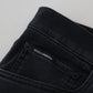 Sleek Black Cotton Blend Denim Pants