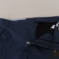 Elegant Blue Cotton Blend Pants for Men