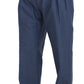 Elegant Blue Linen-Cotton Blend Trousers