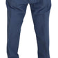 Elegant Blue Linen-Cotton Blend Trousers