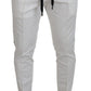 Elegant White Cotton Jogger Pants