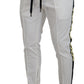 Elegant White Cotton Jogger Pants