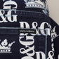 Elegant Crown Print Denim Pants