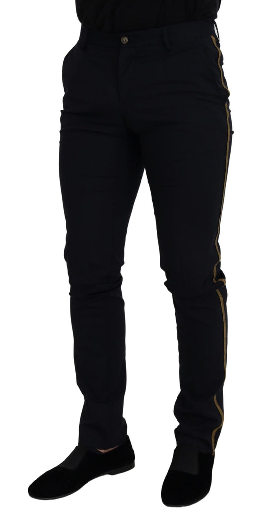 Elegant Black Wool-Blend Trousers