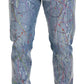 Exquisite Color Splash Denim Pants