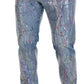 Exquisite Color Splash Denim Pants