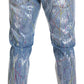 Exquisite Color Splash Denim Pants