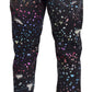 Elegant Multicolor Printed Denim Pants