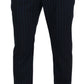 Elegant Stripe Virgin Wool Trousers