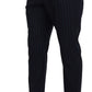 Elegant Stripe Virgin Wool Trousers