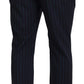 Elegant Stripe Virgin Wool Trousers