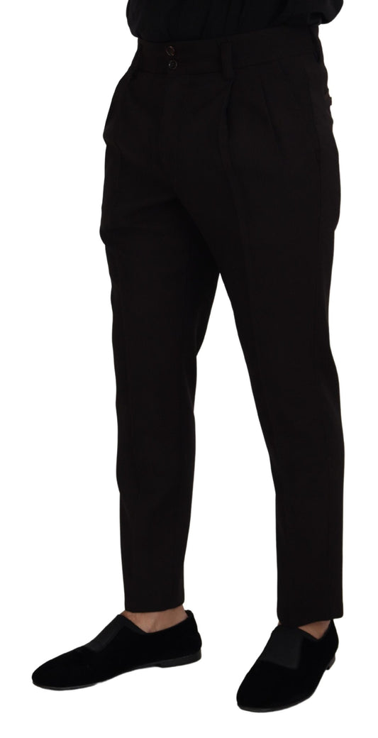 Elegant Black Virgin Wool Trousers