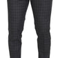Elegant Checkered Cotton Pants for Men