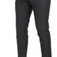 Elegant Checkered Cotton Pants for Men
