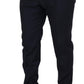 Elegant Blue Wool Blend Trousers