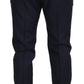 Elegant Blue Wool Blend Trousers