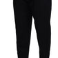 Sleek Black Italian Designer Pants with Side Buckle