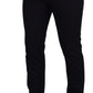 Elegant Black Silk Blend Denim Pants