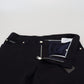 Elegant Black Silk Blend Denim Pants