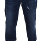 Elegant Blue Washed Denim Pants