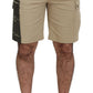 Elegant Beige Cotton Blend Designer Shorts