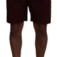 Elegant Maroon Cotton Blend Shorts