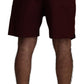 Elegant Maroon Cotton Blend Shorts