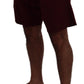 Elegant Maroon Cotton Blend Shorts