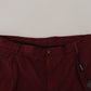 Elegant Maroon Cotton Blend Shorts