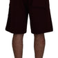 Elegant Maroon Tailored Shorts