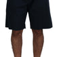 Elegant Blue Cotton Blend Shorts