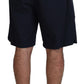 Elegant Blue Cotton Blend Shorts