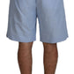 Elegant Light Blue Linen-Cotton Summer Shorts