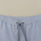 Elegant Light Blue Linen-Cotton Summer Shorts