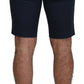 Elegant Blue Cotton Blend Shorts