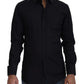 Chic Black Cotton Dress Shirt