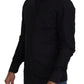 Chic Black Cotton Dress Shirt