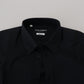 Chic Black Cotton Dress Shirt