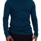 Elegant Blue Cotton Pullover Sweater