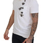 Elegant White Crewneck Cotton Silk Tee