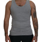 Sleek Sleeveless Grey Cotton Tank Top