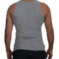 Sleek Sleeveless Grey Cotton Tank Top