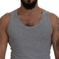 Sleek Sleeveless Grey Cotton Tank Top