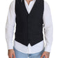 Elegant Black Single Breasted Dress Vest