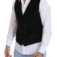 Elegant Black Double Breasted Dress Vest