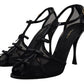 Elegant Black Stiletto Heeled Sandals