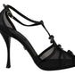 Elegant Black Stiletto Heeled Sandals