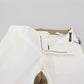 Two-Tone White & Brown Chic Cotton Pants